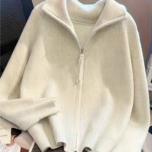 TEMU 여성용 하프 집업 스웨터, 2026 가을 겨울 신상품, 하이넥 긴소매 루즈핏 풀오버, 캐주얼하고 부드러운 단색 상의, 데일리 및 스트리트웨어용 우아한 점퍼