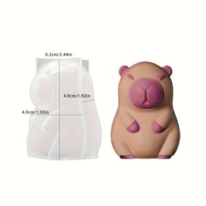 TEMU 귀여운 카피바라 몰드 1개, 카피바라, 캔들 몰드, DIY 레진 실리콘 주얼리 몰드, DIY 드립 몰드, ύ수염소 인형 향초 실리콘 몰드, 장식용품, 레진 주조 몰드용