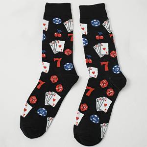 TEMU 카툰 카드 디자인의 남성용 미드-캐프 양말 1켤레 - 통기성 및 수분 흡수 기능, 봄/가을용 경량 캐주얼 스트리트웨어 양말, 매끄러운 질감