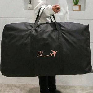TEMU 특대형 이사 가방, 다양한 비행기 패턴 프린트, 접이식 여행 가방, 의류 보관 가방, 다기능 더플백, 대용량 휴대용 남녀공용 가방, 이사, 여행, 신학기 용품