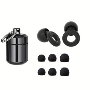 수영 샤워 수면 공부용 부드러운 실리콘 방수 귀마개, 성인 어린이용 재사용 가능한 이갈이 방지 휴대가 편리한 이귀마개, 이어팁 3쌍 및 휴대용 금속 휴대 케이스 포함, 성인 어린이 공부 여행 비행기 스포츠 사무실용