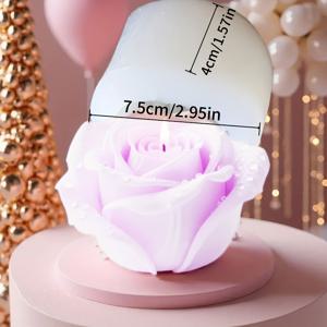 클레이 몰드 1개, 핑크 로즈 실리콘 몰드—3D 꽃무늬 디자인, DIY 클레이, 캔들, 레진 주조, 비누, 시멘트 제작용; 사실적인 꽃무늬 패턴; 내구성 있는 실리콘 몰드, 생일, 발렌타인데이, 결혼식, 크리스마스용 홈 데코 및 공예품에 적합; 핸드메이드 캔들 애호가를 위한 고품질 실리콘 소재