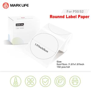 TEMU 마크라이프 50mm 라운드 스티커 라벨 P50/M221//M220/M120/M110 라벨 프린터 호환, 자체 접착 컬러 종이 원형 DIY 로고용, 가정, 사무실, 이벤트용 - 대량 원형 라벨 시트