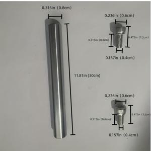 TEMU 직경 8mm, 길이 300mm, 양쪽 끝 M4 내부 나사산, 크롬 도금 광축, 내부 나사산, 경질 샤프트, 원형 로드, 피스톤 강철, 가이드 샤프트, 위치 핀, 원형 로드, 가이드 컬럼, 지지대, 나사산 로드, 양면 머리
