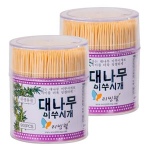 터브화이 리빙웰 대나무 이쑤시개 대 900개입 2개