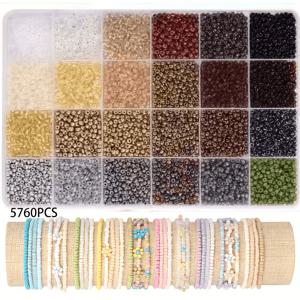 TEMU 5760개 3mm 유리 시드 비즈, 24가지 색상 루스 비즈 키트 (전문 주얼리 제작용, 접착제 미포함)