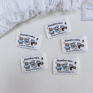 TEMU 사랑스러운 곰 디자인 핸드메이드 라벨, 프린트 라벨, 자수 아플리케 의류 태그, DIY 의류용 패브릭 라벨, 청바지 셔츠 가방용 다리미 부착식 또는 박음질식 패치