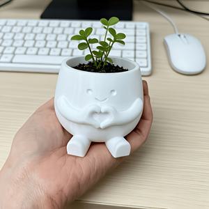 TEMU 3D 프린팅 기능성 화분 4개 세트: 리더 화분, 하트펠트 화분, 화분, 드리머 화분. 돈나무 또는 다육이 식물에 적합하며, 데스크탑 펜 정리함으로도 활용 가능. 어머니의 날, 생일, 집들이 서프라이즈를 위한 이상적인 선물, 가드닝 선물, 홈 데코