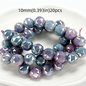 10mm K9 무지갯빛 유리구슬 - 보라색, 주얼리 제작, DIY 공예, 목걸이 & 귀걸이 용품에 적합, 의류 액세서리용 직구멍 휴대폰 펜던트 구슬, 장식용 루즈 비즈
