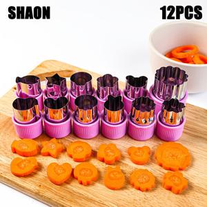 TEMU SHAON 12개 야채 커터 모양 세트, 스테인리스 스틸 야채 및 과일 슬라이스 나비 파스타 쿠키 몰드, 과일 스탬프, 케이크 장식 몰드, 샐러드 만들기 도구, 베이킹 도구, 주방 가제트, 주방 용품, 페이스트리 스탬프 몰드