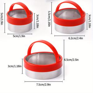 TEMU 3pcs, 핸들이 달린 라운드 쿠키 커터, 캔디 금형, 비스킷 금형, 초콜릿 커터, 케이크 장식 금형, 베이킹 도구, 주방 가전 제품, 주방 액세서리, 가정용 주방 용품