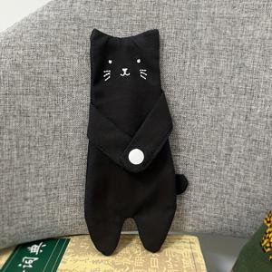 TEMU 귀여운 카툰 고양이 동전 지갑, 파우치 속 파우치, 휴대용 컴팩트 수납 가방, 안고 다닐 수 있는 고양이 파우치
