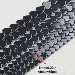 TEMU 3/4/6/8mm 1줄 하트 모양 블랙 러브 천연 헤마타이트 블랙 오비디언 스톤 드릴된 루스 비즈 플랫 비즈 스페이서 비즈, 수제 팔찌 목걸이 귀걸이 주얼리 장식용, 범용 수제 주얼리 재료 추가