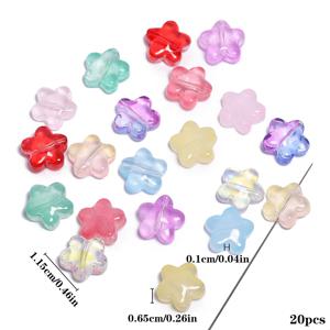 TEMU 11.5mm 별 모양 램프워크 비즈 20개, 유리 스페이서, 귀금속 제작용 다양한 비즈 (귀걸이, 팔찌, 펜 체인 포함)