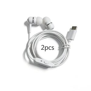 TEMU Apple iPhone 16/15 폰 및 iPad에 적합한 Type-C 유선 이어폰, 플랫 헤드, 범용 라인 컨트롤 버튼 고음질 통화