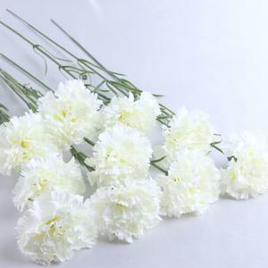 20개 리얼리스틱 인조 카네이션 - 크리스마스, 어버이날, 웨딩, 테이블 센터피스, 파티 장식용 인조 꽃다발 (관리 불필요)