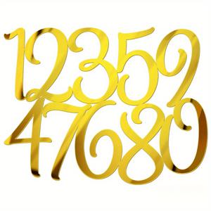 TEMU 10개입, 디지털 생일 케이크 장식 DIY 컵케이크 장식 벨트 0-9 숫자 미러 골든 피크, 웨딩 케이크 장식용, 해피 버스데이, 베이비 샤워 파티 용품, 할로윈, 크리스마스
