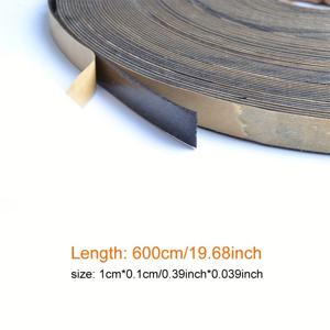 TEMU 600cm/19.68인치 EVA 단면 블랙 폼 테이프, 자체 접착 방풍 스트립, 충격 및 충돌 방지 부착 스트립, 문과 창문용, 오디오 연결 박스, 음향 절연, 문과 창문 스펀지 밀봉