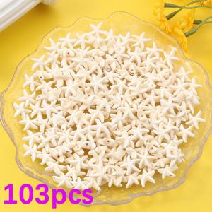TEMU 23/ 53/ 103개 화이트 인조 터키석 별모양 비즈, 해양 해변 휴가 장식 비즈, 인터벌 비즈, DIY 팔찌, 목걸이, 귀걸이, 발찌, 키체인, 폰체인, 우정 체인, 백팩 체인, 크리스마스, 추수감사절, 할로윈 파티, 휴가 파티, 기념일, 생일, 선물, 액세서리용
