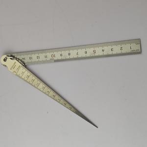 2개 듀얼 스케일 사이즈 측정 세트: 깊이, 직경 및 치수를 측정하기 위한 15mm 간격 게이지 및 15cm 자 포함, 용접, 제조, 작업장 및 산업용으로 적합