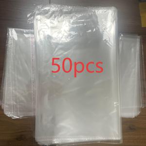 TEMU 50개 39.88x45.97cm 대형 자가 밀봉 투명 비닐 봉투, 의류, 티셔츠, 바지, 장난감, 선물 바구니, 파티 선물, 학용품, 예술품 등에 사용 가능한 재봉투