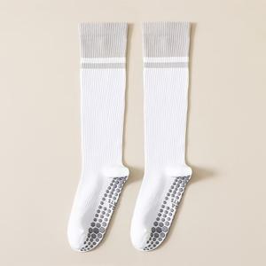 TEMU 여성용 스포츠 압박 양말 2켤레 (실리콘 미끄럼 방지 밑창), 전문가용 피트니스 및 요가 디자인, 종아리용 롱 튜브 양말, 러닝, 줄넘기 및 기타 활동에 적합