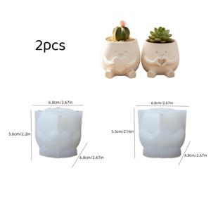 TEMU DIY 클레이 몰드 두 가지 옵션 제공: 하트를 껴안는 만화 화분 실리콘 몰드, 드립 수지 실리콘 몰드, 집 장식, 수공예품, 석고 시멘트 몰드. 재사용 가능하고 탈형이 쉬우며 휴일 및 생일 선물용으로 적합. 주조용 실리콘 몰드