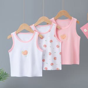 TEMU 3pcs 세트 여아용 캐미솔 베이스 탱크 탑 여름 중간~대형 아동 여아 복숭아 과일 패턴 귀여운 기본 스타일 캐미솔 속옷 베이스 레이어 올 시즌 캐주얼 스타일 4-12세 자매 의상 민소매 탑