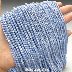 2/3/4mm 파란색 레이스 아게이트 파체드 스몰 스톤 비즈, 반원형 루스 비즈, 주얼리 제작 목걸이 귀걸이용 175/115/90개입