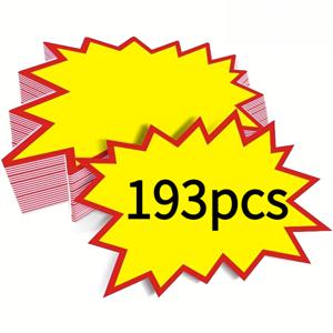 TEMU 193개 별 모양 폭발 가격표! 7.06X5Cm 방수 스티커, 슈퍼마켓/소매점/축제 행사용 - 빠른 부착, 할인 및 대량 홍보 키트에 적합
