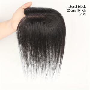 TEMU 8X11 레이스 핸드 크로셰 가발 조각 여성용 경량 통기성 인모 25Cm 중앙 부분 상단 헤어피스 헤어