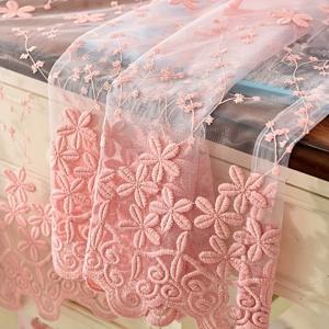 TEMU 1pc 꽃 수 놓은 얇은 커튼 프랑스어 빈티지 Voile 농가 투명 그로멧 탑 링 유형 커튼 침실 거실 로맨틱 베이 창 홈 장식