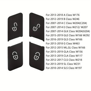 4 개/대 자동차 도어 잠금 해제 버튼 장식 커버 스티커 트림 벤츠 E GLA CLA GLK GLE CLS ML GL W204 W212 W246 W166