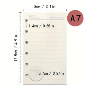 TEMU 1팩 A5/A6/A7 리필 용지, 6홀 루스리프 용지, 6링 리필 가능 바인더 노트북 플래너 다이어리 개인 정리함 예산 플래너, 각 팩 100매, 200페이지 고품질 용지