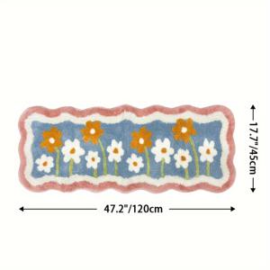 TEMU 욕실 러그 매트 1개, 매우 부드럽고 흡수성이 뛰어난 욕실 매트, 미끄럼 방지 편안한 꽃무늬 욕실 바닥 매트, 세면대, 욕조, 샤워실용