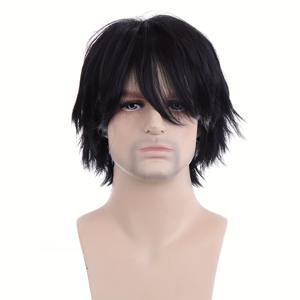 TEMU 애니메이션 코스프레 가발 남녀공용 변형 방지 그린 오렌지 블랙 화이트 블루 12인치 풀 헤드 코스 가발