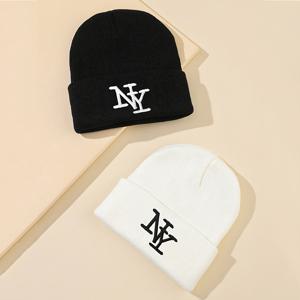 2개 팩 가을 겨울 자수 NY 레터 모자 남녀 공용 야외 커플 스타일 다용도 따뜻한 휴대용