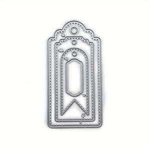 TEMU 크리스마스 태그 커팅 다이 1개, 선물 태그 금속 다이컷, 카드 제작 및 스크랩북킹용 직사각형 라벨 페이퍼 크래프트 다이컷
