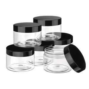 TEMU 6/12개 세트 3.5oz(100ml) 뚜껑 포함 플라스틱 병, 개스킷이 있는 투명 원형 용기, 로션, 크림, 연고, 바디버터, 화장품, 글리터, 샘플, 여행용 수납용 - 무향, 나사식 뚜껑 잠금