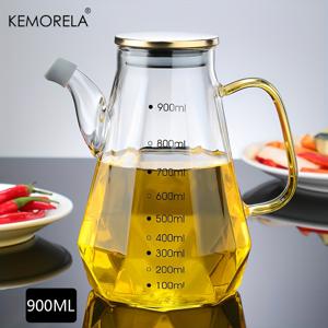 TEMU KEMORELA 사각 보로실리케이트 유리 오일 디스펜서 - 이중용도, PVC 무함유 주방 & 레스토랑 필수품, 16.9oz/23.7oz/30.4oz 용량