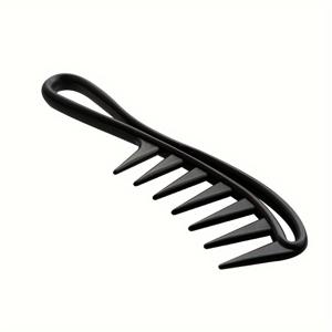 TEMU 1개 정전기 방지 넓은 이빨 빗 플라스틱 헤어 빗 손잡이 포함, 모든 헤어 타입에 적합한 엉킴 방지 헤어 스타일링 추가