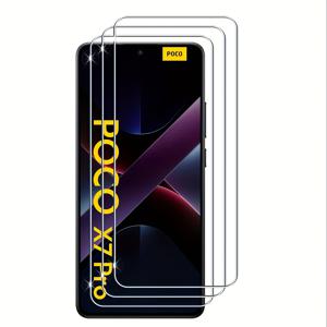 TEMU Xiaomi Poco X7 Pro용 3개 스크린 보호 필름, 강화 유리 9H 경도 보호 유리 HD 클리어