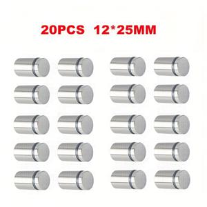 TEMU 벽걸이 유리/아크릴 로고 브라켓 고정용 스테인리스 스틸 나사 12x25mm 광고 네일 20개 세트