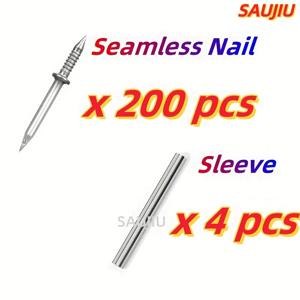 50/200개 듀얼 베이스보드 투명 무흔들나는 못 (슬리브 도구 포함) - 가구/소파/침대 조립용 아연 도금 무흔들나는 나사, 드릴 불필요, 녹 방지 플러시 마운팅 추가