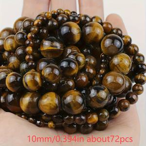 4-12mm 고품질 스톤 비즈 노란 호랑이 눈 라운드 드릴 장식 비즈, 주얼리 제작 팔찌 목걸이 제작 보조 재료, 부모님 선물