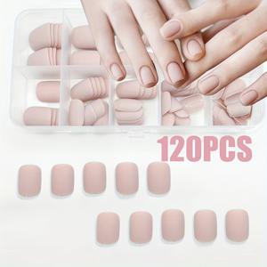 TEMU 120/240개 짧은 발레 솔리드 프레스온 네일 – 핑크 매트 프렌치 스퀘어 인조 손톱, 여성용 아크릴 풀커버 살롱 미니멀 네일 세트, 창의적인 선물 아이디어