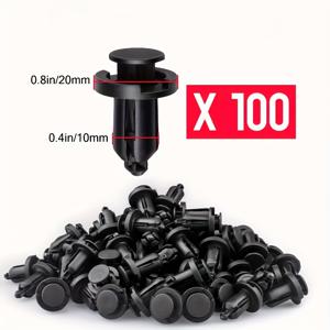 TEMU 100개입, 10mm 차량 범퍼 리테이너 클립, 플라스틱 패스너, 리벳, 혼다 아코르 시빅 CRV HRV 피리오드 오딜로, 보드 펜더 라이너