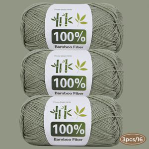 TEMU 3개입, 50G*3 볼, 150G, 대나무 섬유 털실 볼, 부드럽고 가벼우며 얇음, 손뜨개 털실 볼, 150G당 1개, 다양한 색상 선택 가능