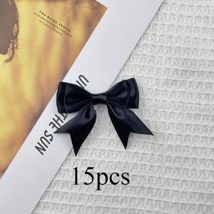 TEMU 15개 새틴 이중 레이어 제비鳥꼬리 리본 DIY 의류 액세서리 장식 선물 가방 선물 상자 공예품 머리 장식 보타이 의류 리본 보우 랜덤 색상