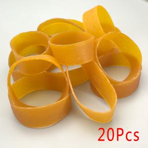 노란색 고무 링 20개입, 5cm/1.97인치, 고탄성, 고품질 내구성 라텍스 스트레치 고무 밴드, 사무용품 및 주방용품용 신축성 있는 밴드